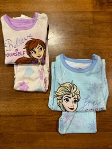 Disney GIRLS Princess 4-piece Cotton PJ Pajama Set (BLUE/LILAC MULTI 4T )NWT - Picture 1 of 5