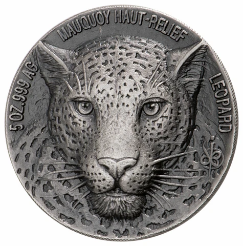 Ivory Coast (2018) Big 5 Series (Leopard) 5oz silver coin (CFA 5000 Francs) Cover