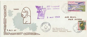 FRENCH POLYNESIA 1961 FF PAPEETE Tahiti, FRENCH POLYNESIA - HONOLULU HAWAII - Picture 1 of 2