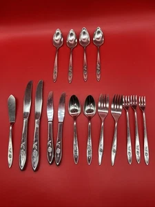 16 cucharaditas de acero inoxidable Oneida Community MY ROSE cuchara dentada tenedor cuchillo - Imagen 1 de 9