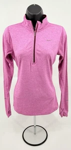 Nike Dri-Fit Laufpullover Oberteil Daumenlöcher 481320-514 Heather Pink Damen Sml - Bild 1 von 12