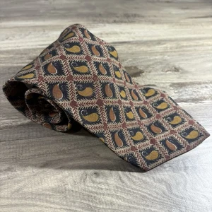 Hugo Boss Krawatte 100% Seide Made In Italy Braun Paisley - Bild 1 von 8