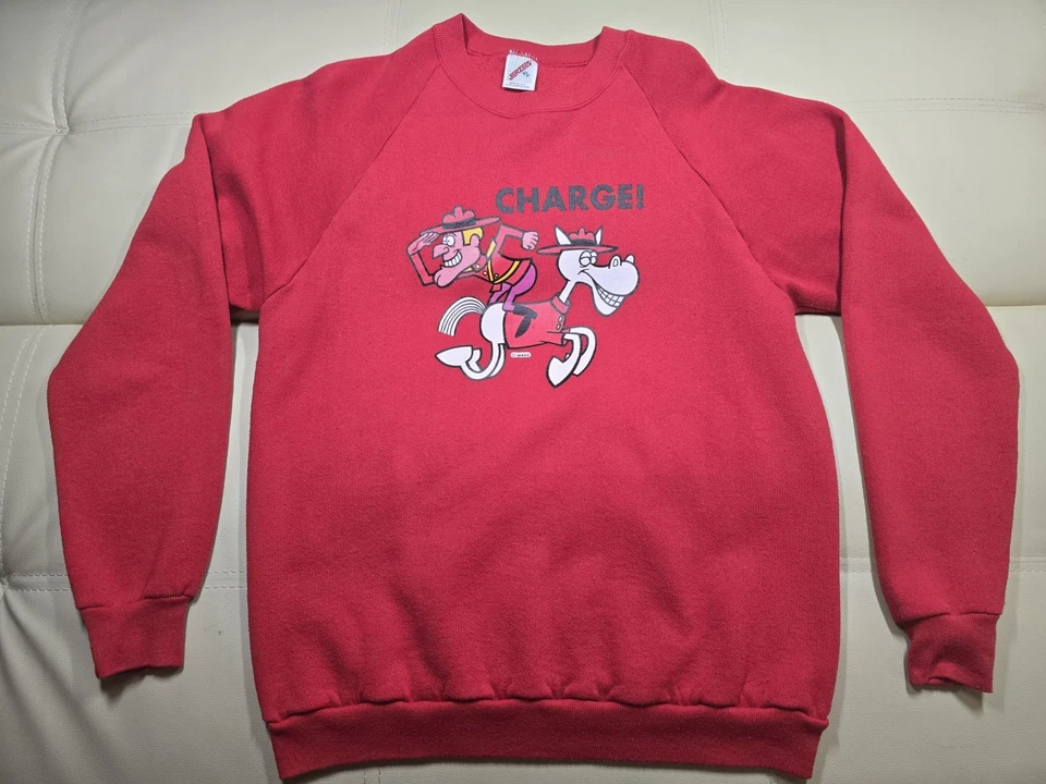 Suéter De Colección Raro Dudley-do-right Años 80 Por Jay Ward Rojo XL EE. UU. Foto 1 de 4