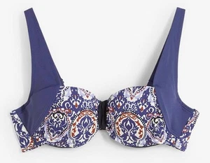Balconette Bikini Oberteil Gr. (95) C Dunkelblau Bedruckt Schwimm-Bade-BH Neu - Bild 1 von 1