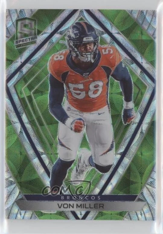 2020 Panini Spectra Neon Green Prizm /35 Von Miller #17 - Image 1 of 2