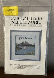 National Park Needlework Collector Patches “Grand Tetons” Cross Stitch Kit NOS - Picture 1 of 4