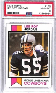 1973 Topps #159 Lee Roy Jordan Dallas Cowboys Football Card PSA 8 NM-MT ID:46080 - Picture 1 of 2