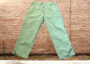 Vintage Ralph Lauren Polo Jeans Co Armeegrün Carpenter Hose 36”x32” Flagge Logo - Bild 1 von 5