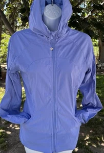 Chaqueta con Capucha Lululemon In Flux Reversible Cremallera Azul Lavanda - Talla 8 - Imagen 1 de 17