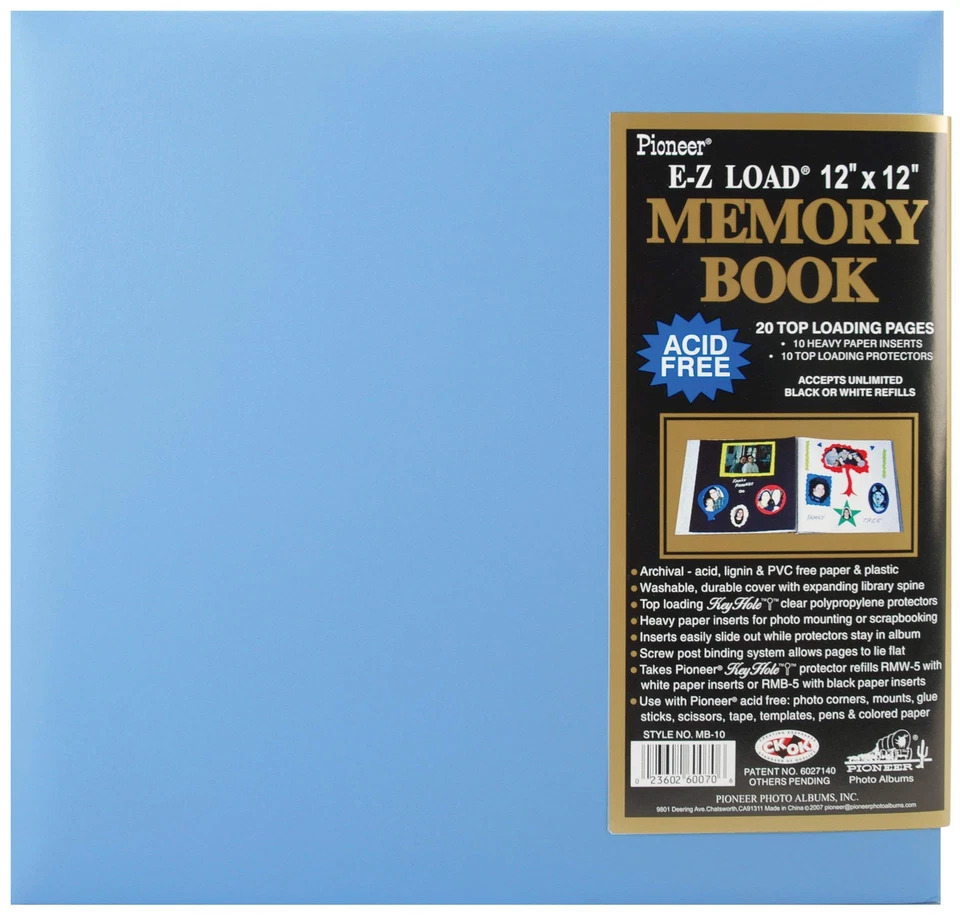 Baby Blue Leatherette Scrapbook Album 12x12 Pioneer