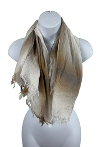 Bufanda J. Jill Hecha en Italia Talla Única Nueva con Etiquetas $29 Marrón Beige Ombre Flecos Bufanda - Imagen 1 de 7