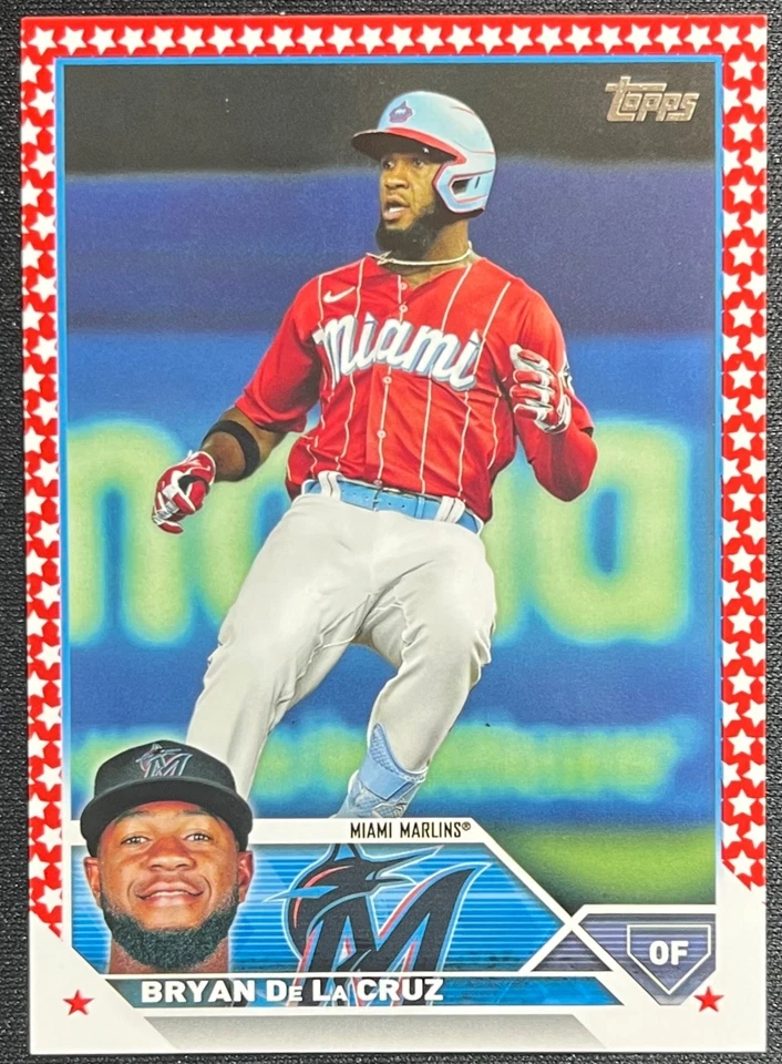 2023 TOPPS SERIES TWO BRYAN DE LA CRUZ INDEPENDANCE DAY BORDER #61/76 MARLINS - Image 1 of 2
