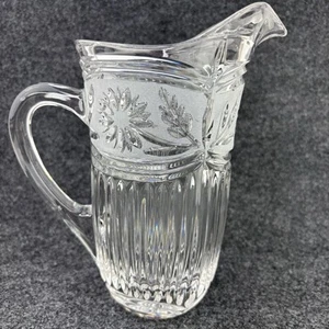 Vintage Jugoslawien Kristall Vase 24% Bleikristall mit mattierten Blumen handgeschliffen - Bild 1 von 10