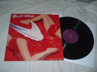 GREAT WHITE …Twice Shy '89 ORIGINAL US PURPLE Label 1St Press LP NMint - Photo 1/4
