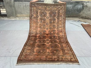 5 x 8 Vintage Afghan Baluchi Hand-Knotted Wool Rug, Tribal Geometric Rare Rug - Picture 1 of 11