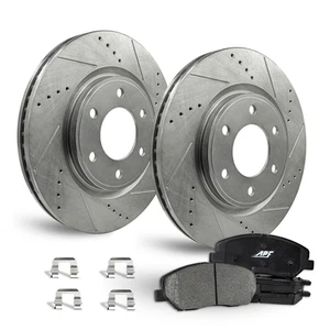 Rotores de freno delanteros taladro/ranura de zinc + pastillas para Nissan Frontier ver notas 2005-2018 - Imagen 1 de 9