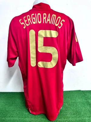 MAGLIA SPAGNA SERGIO RAMOS MATCH WORN ISSUE SHIRT JERSEY CAMISETA 2007/2008 COA - Immagine 1 di 4