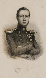 Katalanischer General Juan Prim, Sst. Biedermeier Porträt Unbekannt (19.Jhd) - Bild 1 von 4