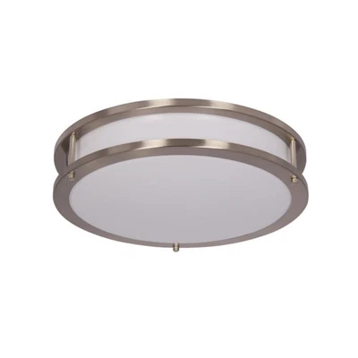 Luminance Flush Mount Bright 12" 20W 3000K Satin Nickel Ceiling Spotlight F9913- - Image 1 of 4