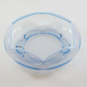 Elegant 1940's Duncan Miller Blue Opalescent Canterbury Cupped Glass Bowl - Picture 1 of 4