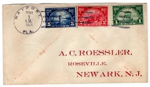 #614-16 Hugenot Walloon 1924 Set/1 FDC - Mayport FL Roessler Planty #4B - Picture 1 of 2