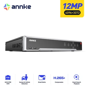 ANNKE 12MP 32CH NVR 16POE Sistema de Seguridad IP Red Grabadora de Video CCTV H.265+ - Imagen 1 de 12