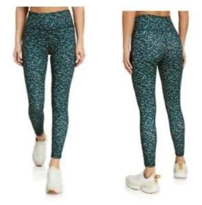 BCBGeneration Green Leopard High Waisted Active Workout Leggings Sz L NEW $58 - Picture 1 of 7