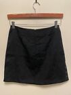 Vintage Wrapper Womens Mini Skirt Size 9/10 Black Corduroy Stretch Grunge 90s