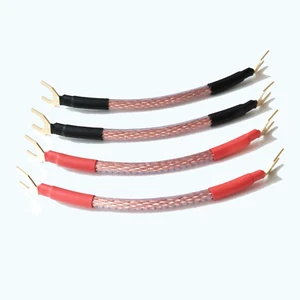 Van Damme 4 x 10cm JUMPER LINKS 6mm OFC Cable 268-506-000 Spade to Spade - Imagen 1 de 7