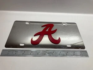 University of Alabama Crimson Tide Chrome Tone Metal License Plate Tag, Raised A - Picture 1 of 7