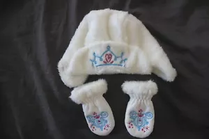 Disney Store CENERENTOLA Cappello in Pile Bianco Guanti Morbidi Pelliccia Ecopelliccia 0-6M Bambina Bambino - Foto 1 di 4