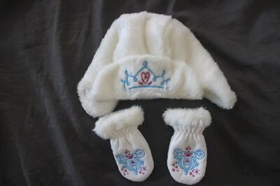 Disney Store CENICIENTA Sombrero de Vellón Blanco Mitones Suaves Piel Sintética 0-6M Niña Bebé  Foto 1 de 4