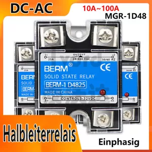 Einzelphase MGR-1 Halbleiterrelais Modul 10~100 Amp SSR DC 3V~32V Zu AC 24V~380V - Bild 1 von 18