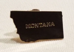 Vintage Avon Tie Tack Brass Metal Pinback Hat Lapel Pin "Montana" State Shape - Picture 1 of 7