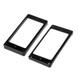 2er Set Humbucker Tonabnehmer Montageringe schwarz Rahmen Steg Hals gebogen unten - Bild 1 von 11