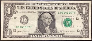 2017 A Fancy Serial Number Birthday/Anniversary Note L 09141967 F Sept 14, 1967 - Picture 1 of 3
