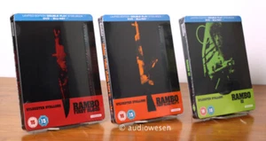RAMBO FIRST BLOOD 1-3 I-III Blu Ray Steelbook Ltd Editions SET OOP NEW +3xSleeve - Bild 1 von 4