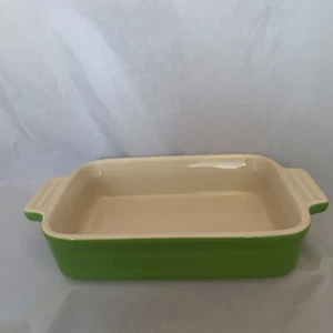 "Cazuela de gres rectangular pequeña para hornear verde 7"" x 5" - Imagen 1 de 6