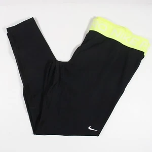 Nike Women's Pro 365 Black/Volt Mid Rise Training Leggings (CZ9779-013) Size 2XL - Picture 1 of 6