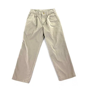 Wrangler Khakis Boys Size 10 Tan Pleated Front Pants Loose Fit 24x23 - Picture 1 of 5
