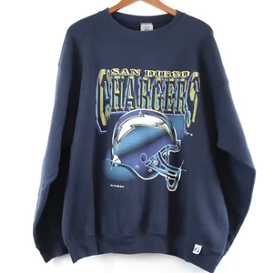 Vintage Logo 7 San Diego Chargers AOP Pullover Sweatshirt 1994 90s Men's XL - Picture 1 of 10