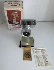 RIVAL GRIND O MAT Meat Grinder Model 303 With Box Vintage USA Avocado Green - Picture 1 of 4