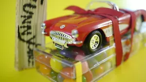 1957 corvette diecast Car 1:24 Scale Red chrome Model Jelly Beans Collectible - Picture 1 of 12