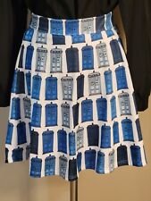 Doctor Who Her Universe Tardis Blue Booth Skater Skirt Size M   Ships Free!