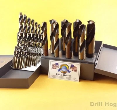 Drill Hog® 21 Pc Drill Bit Set Index + 8 Pc Silver & Deming Hi-Molybdenum M7
