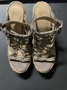 78-40677 Johnston and Murphy Ladies Wedge Size 7 Pewter Very Good Preowned Cond. - Picture 1 of 8