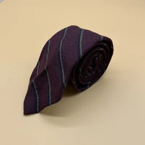 CALVIN KLEIN Red Blue Striped 100% Lambswool Tie Scotland - Picture 1 of 4
