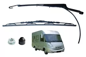 JUEGO BRAZO LIMPIAPARABRISAS 52 cm + limpiaparabrisas MANGUERA BOQUILLA PULVERIZADORA DELANTERA para HYMER B SL - Imagen 1 de 6