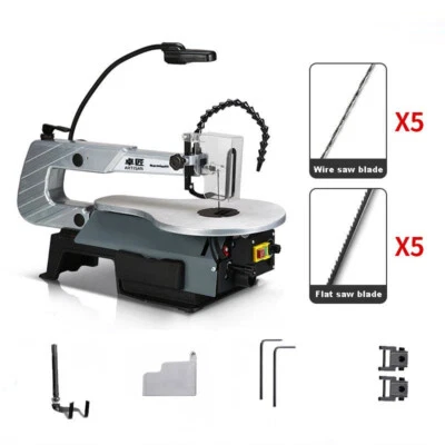 Sierra de calar de banco eléctrica sin polvo para carpintería desviación ajustable 220V. Foto 1 de 4
