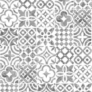 Seville Tiles Grey PVC Vinyl Wipe Clean Oilcloth Tablecloth - Picture 1 of 1